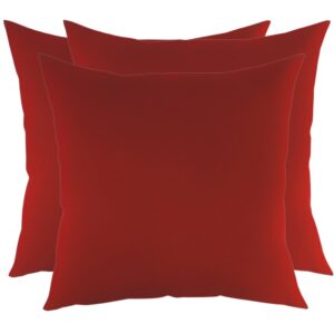 Zestaw czerwonych poduszek z tkaniny tapicerskiej