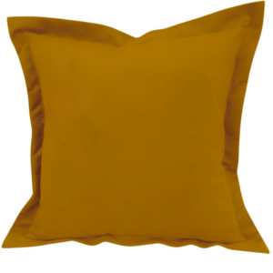 Poduszka musztardowa z rantem Elegant tkanina tapicerska 45 cm na 45 cm