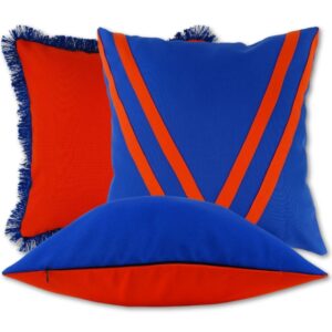 Komplet poduszek dekoracyjnych pomarańczowo-chabrowych Magic Kolor