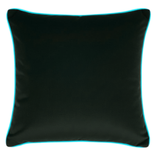 Poduszka czarna z turkusową lamówką Elegant Velur 43cm na 43cm