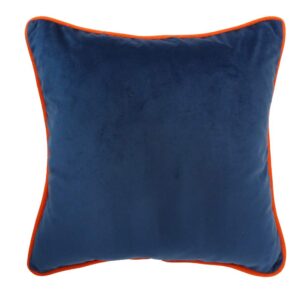 Poduszka granatowa z pomarańczową lamówką Elegant Velur