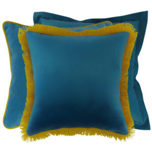 Komplet poduszek dekoracyjnych turkusowo-musztardowe Elegant Tkanina tapicerska