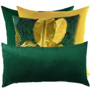 Zestaw 3 poduszek i wałek Liście Monstery