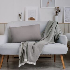 Poduszka dekoracyjna jasno szary wałek