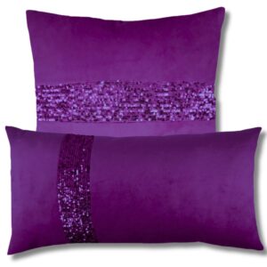 Zestaw poduszek fioletowe z cekinami Glamour