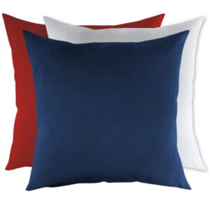 Zestaw poduszek z tkaniny tapicerskiej granatowa, biała, czerwona