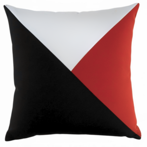 Poduszka w czerwono biało-czarne-trójkąty 45 cm na 45cm