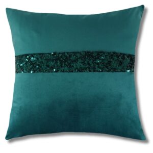 Zestaw poduszek ciemno turkusowe cekiny Glamour