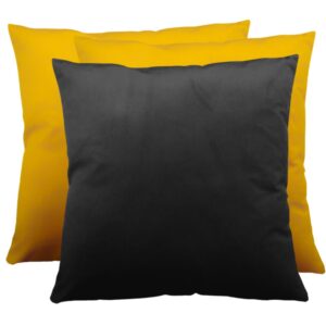 Zestaw poduszek z tkaniny tapicerskiej musztardowe i czarna