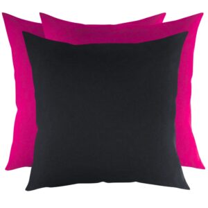 Zestaw poduszek z tkaniny tapicerskiej amarantowe i czarna