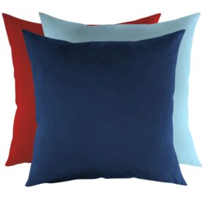 Zestaw poduszek z tkaniny tapicerskiej granatowa, błękitna, czerwona