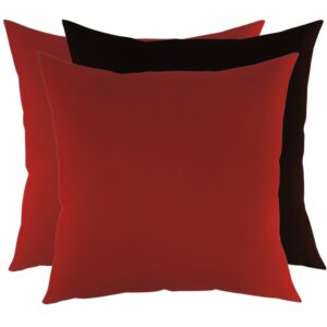 Zestaw poduszek z tkaniny tapicerskiej czerwone i czarna