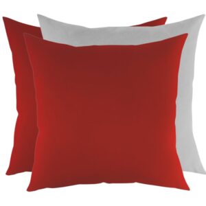 Zestaw poduszek z tkaniny tapicerskiej czerwone i jasno szara