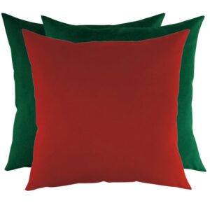 Zestaw poduszek z tkaniny tapicerskiej czerwona i zielone