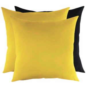 Zestaw poduszek z tkaniny tapicerskiej żółte i czarna
