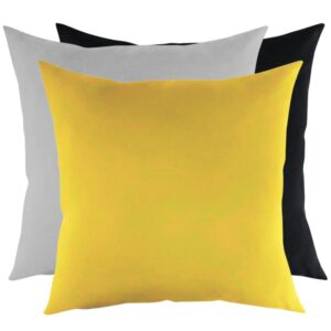 Zestaw poduszek z tkaniny tapicerskiej żółta szara, czarna