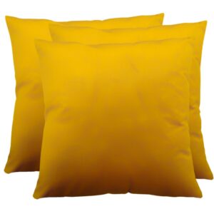 Zestaw musztardowych poduszek z tkaniny tapicerskiej