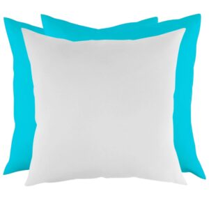 Zestaw 3 poduszek turkusowe i jasno szara Basic