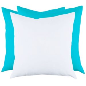 Zestaw 3 poduszek turkusowe i biała Basic