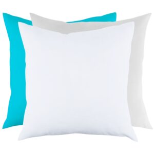 Zestaw 3 poduszek turkusowa, szara, biała Basic