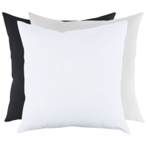 Zestaw 3 poduszek czarna, szara, biała Basic