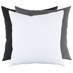 Zestaw 3 poduszek czarna, szara, biała Basic