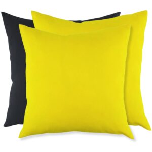 Zestaw 3 poduszek żółte i czarna Basic
