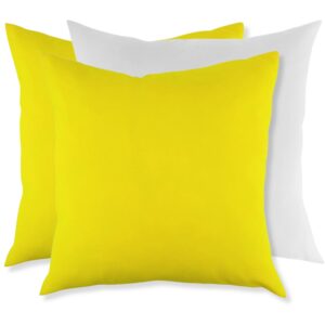 Zestaw 3 poduszek żółte i jasno szara Basic