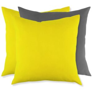 Zestaw 3 poduszek żółte i szara Basic