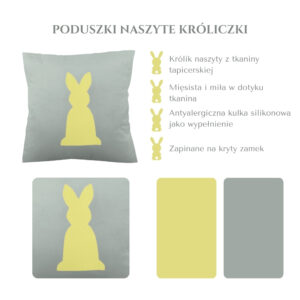 Poduszka z naszytym królikiem