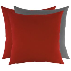 Zestaw 3 poduszek czerwone i szara Basic