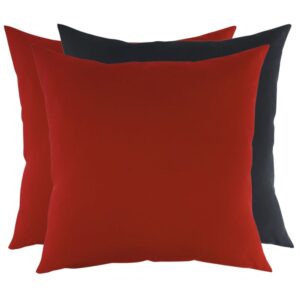 Zestaw 3 poduszek czerwone i czarna Basic