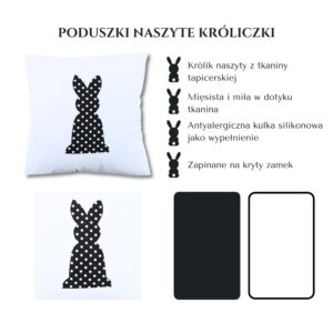 Poduszka z naszytym królikiem