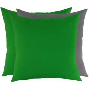 Zestaw 3 poduszek zielone i szara Basic