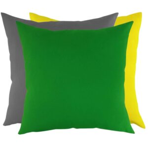 Zestaw 3 poduszek zielona, żółta, szara Basic