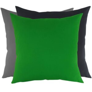 Zestaw 3 poduszek zielona, czarna, szara Basic