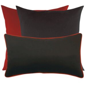 Poduszka dekoracyjna czarny wałek z lamówką