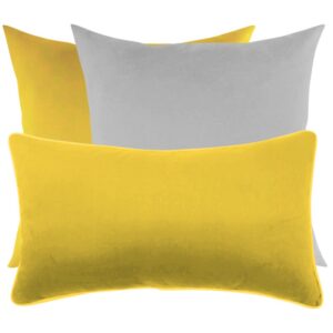 Poduszka dekoracyjna żółty wałek z lamówką
