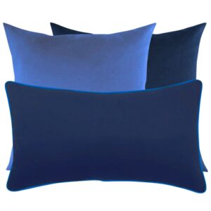 Poduszka dekoracyjna granatowy wałek z lamówką