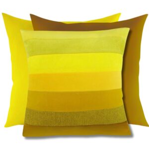 Komplet poduszek dekoracyjnych ombre żółte