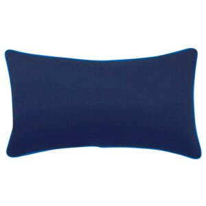 Poduszka dekoracyjna granatowy wałek z lamówką
