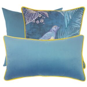 Poduszka dekoracyjna turkusowy wałek z lamówką