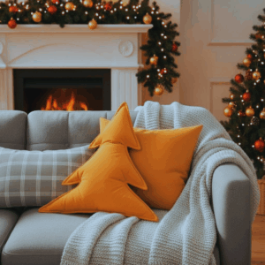 Poduszka dekoracyjna Choinka pomarańczowa