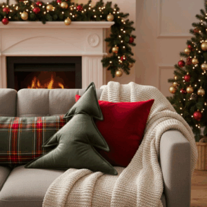 Poduszka dekoracyjna Choinka szara