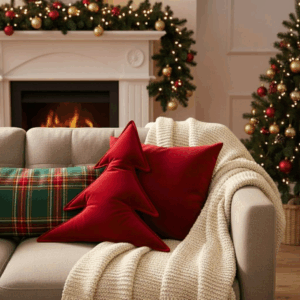 Poduszka dekoracyjna Choinka czerwona