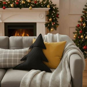 Poduszka dekoracyjna Choinka czarna