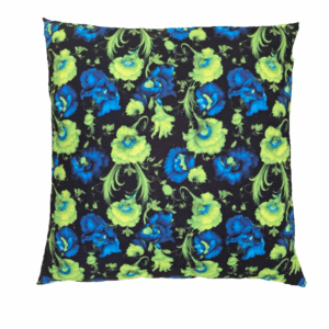 Zestaw poduszek chabrowo zielone kwiaty