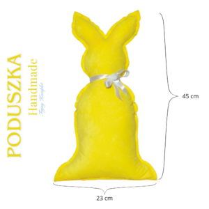 Poduszka dekoracyjna Królik 45 cm Żółta