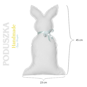 Poduszka dekoracyjna Królik 45 cm Biały