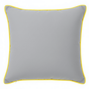 Poduszka szara z żółtą lamówką Elegant Velur 43cm na 43cm